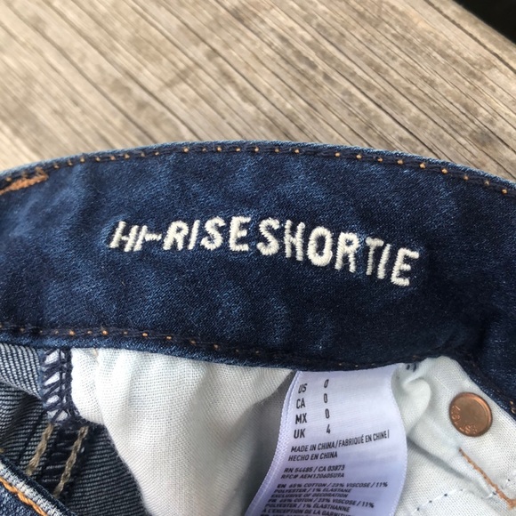 American Eagle Hi Rise Shortie Distressed Shorts - Picture 4 of 9